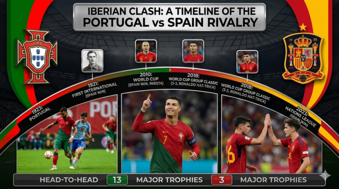 portugal national football team vs spain national football team timeline