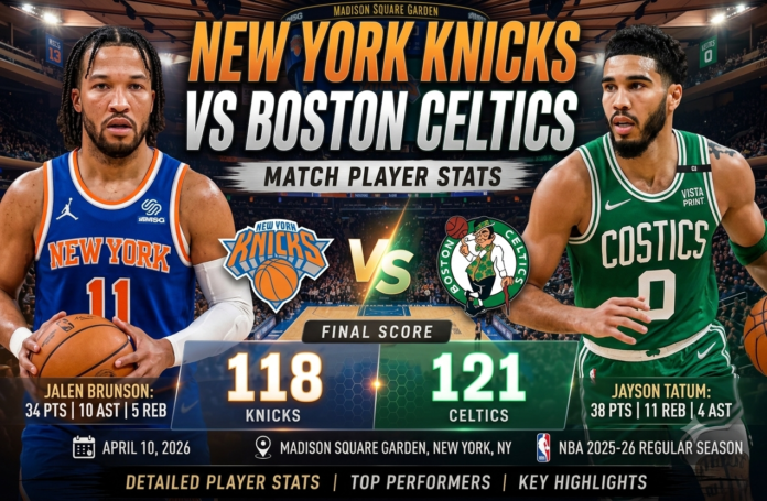 Knicks vs Celtics Match Player Stats