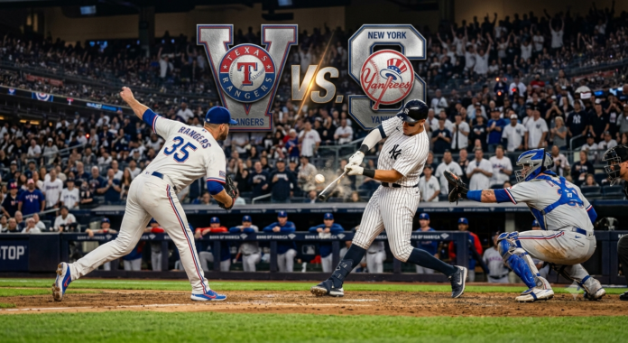texas rangers vs new york yankees match player stats