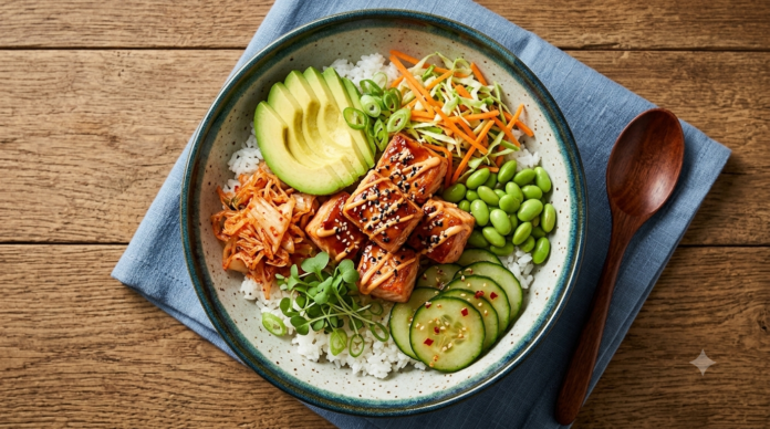 easy salmon rice bowl recipe