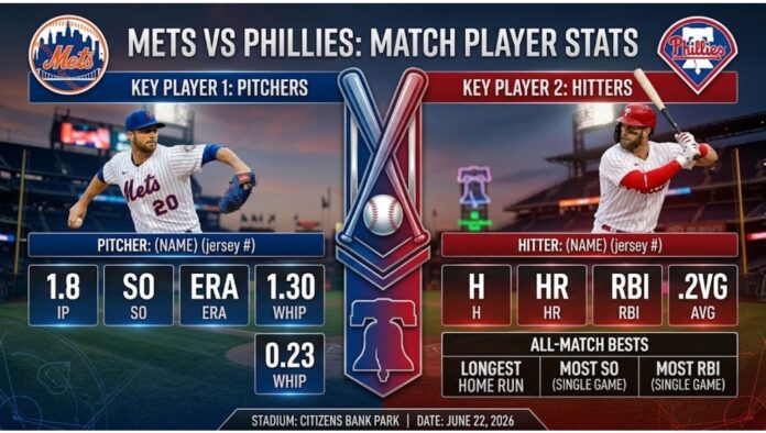 Mets vs Phillies Match Player Stats