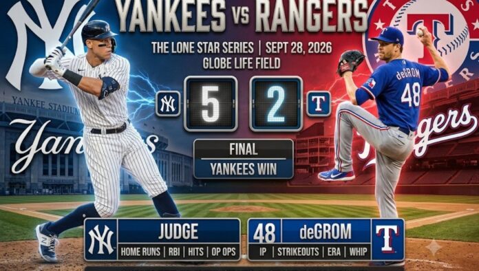 New York Yankees vs Texas Rangers Match Player Stats