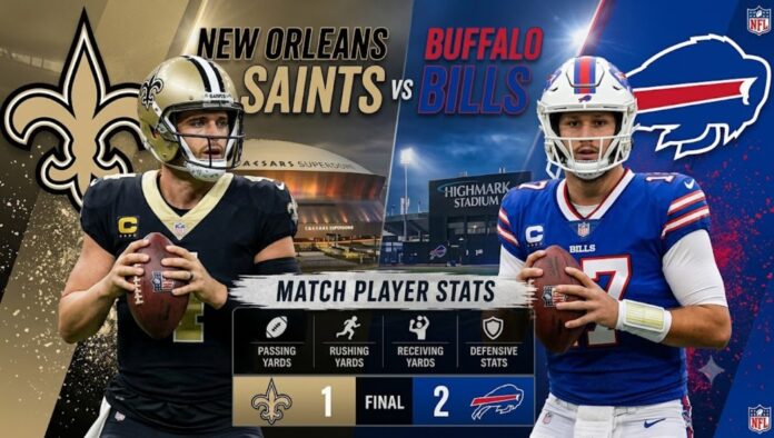 New orleans saints vs Buffalo bills match player stats