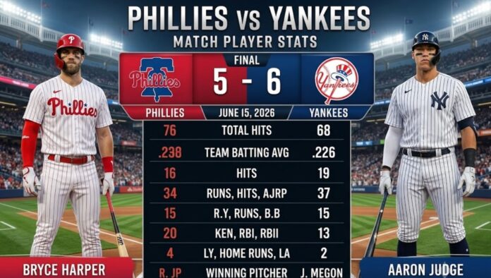 Phillies vs New York Yankees Match Player Stats